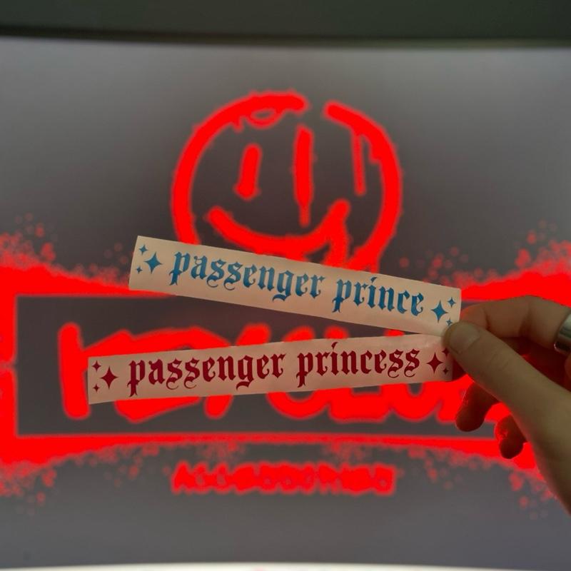 Passenger princess & passenger prince car decals vinyl
