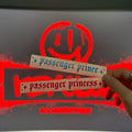 Passenger princess & passenger prince car decals vinyl